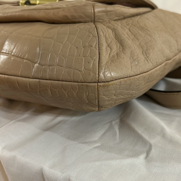 Coach F22925 Hobo Kristin Sand-light Tan-gold Exotic Embossed Leather Bag - Picture 9 of 14